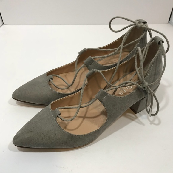 Charles David Lace Up Ankle Block Heel Point Toe 8 - Picture 5 of 8